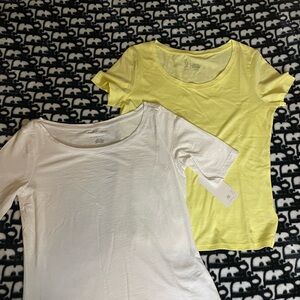 Joie Short Sleeve Tees in Yellow and White